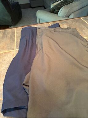 PGA Tour Two-Tone Men's Chino Shorts in Navy and Gray - size 46, dri fit